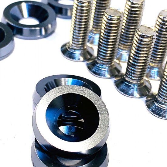 aluminum cnc machined washers and bolts pack of 10
